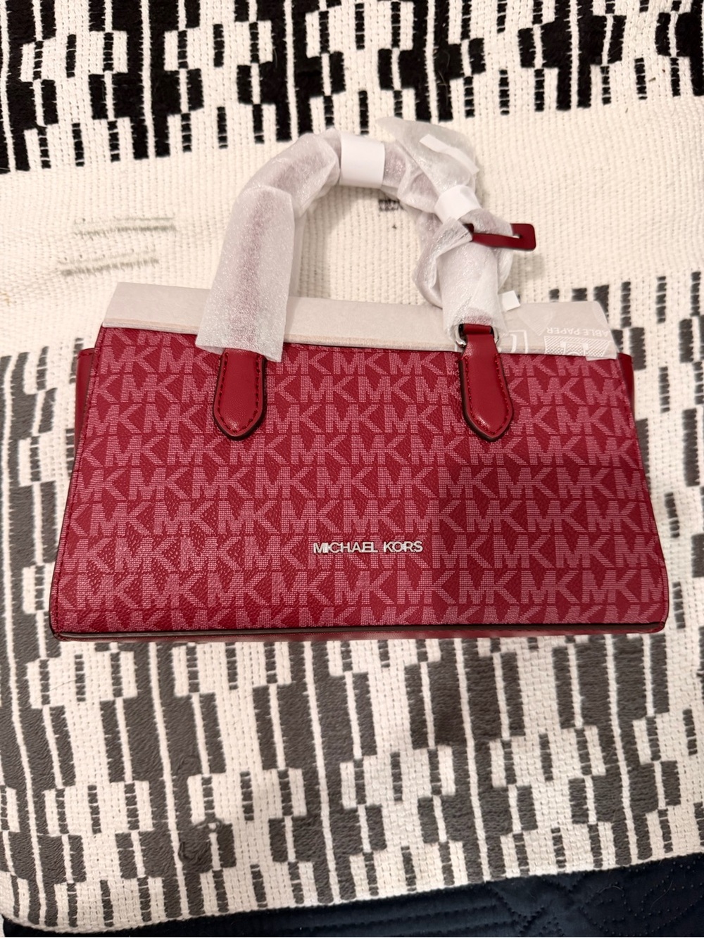 Michael Kors Red MK Signature Satchel